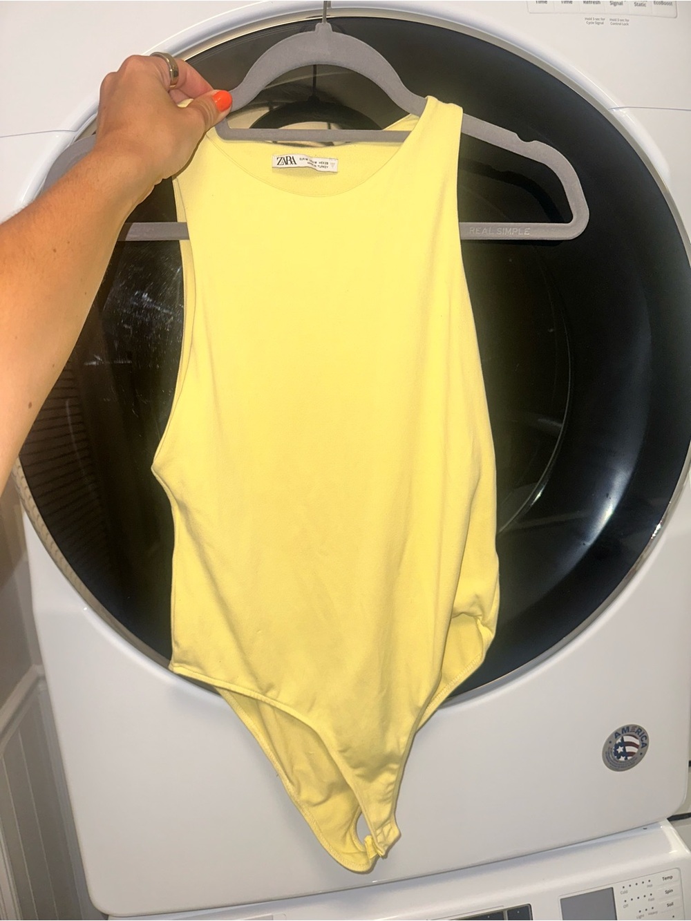 Zara Light Yellow Sleeveless One-Piece Bodysuit
